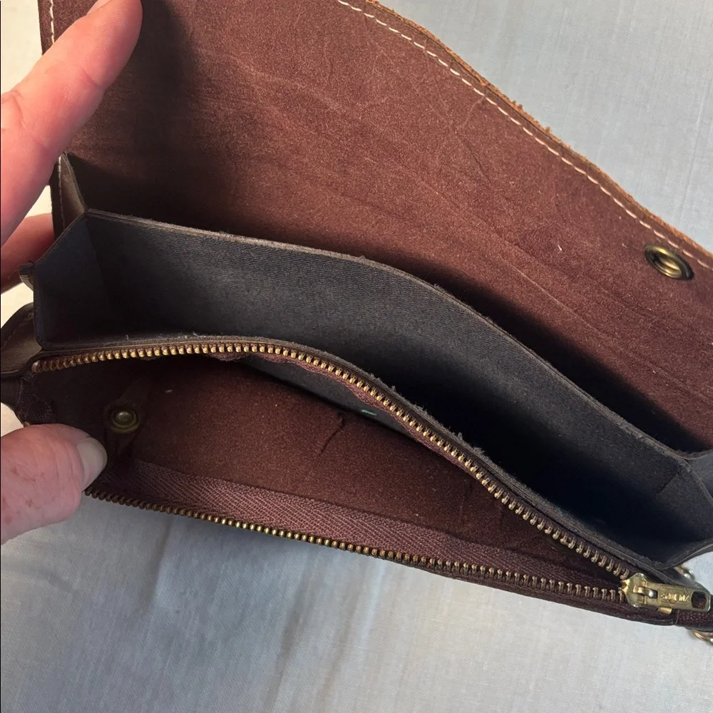Vintage Leather Biker Wallet w/ Chain